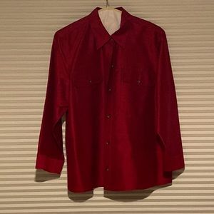 Ralph Lauren, Burgundy raw silk womens shirt